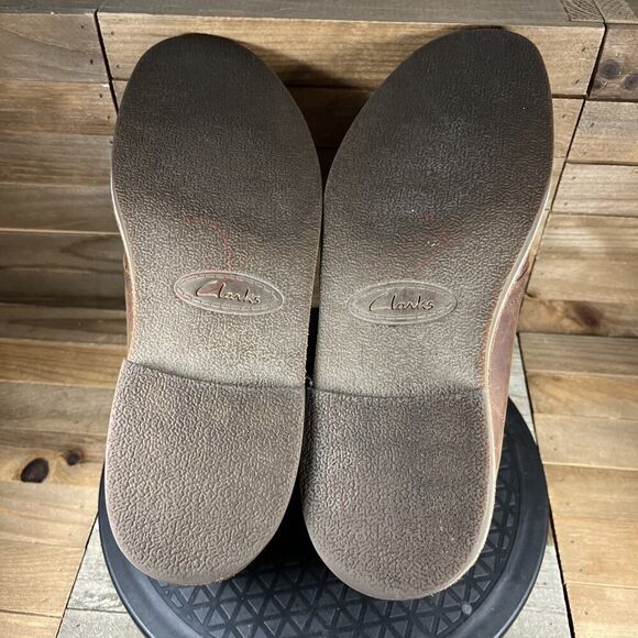 Clarks Men's Size 11 Bushacre 2 Chukka Boot Brown Leather Shoes Lace Up - Picture 6 of 10